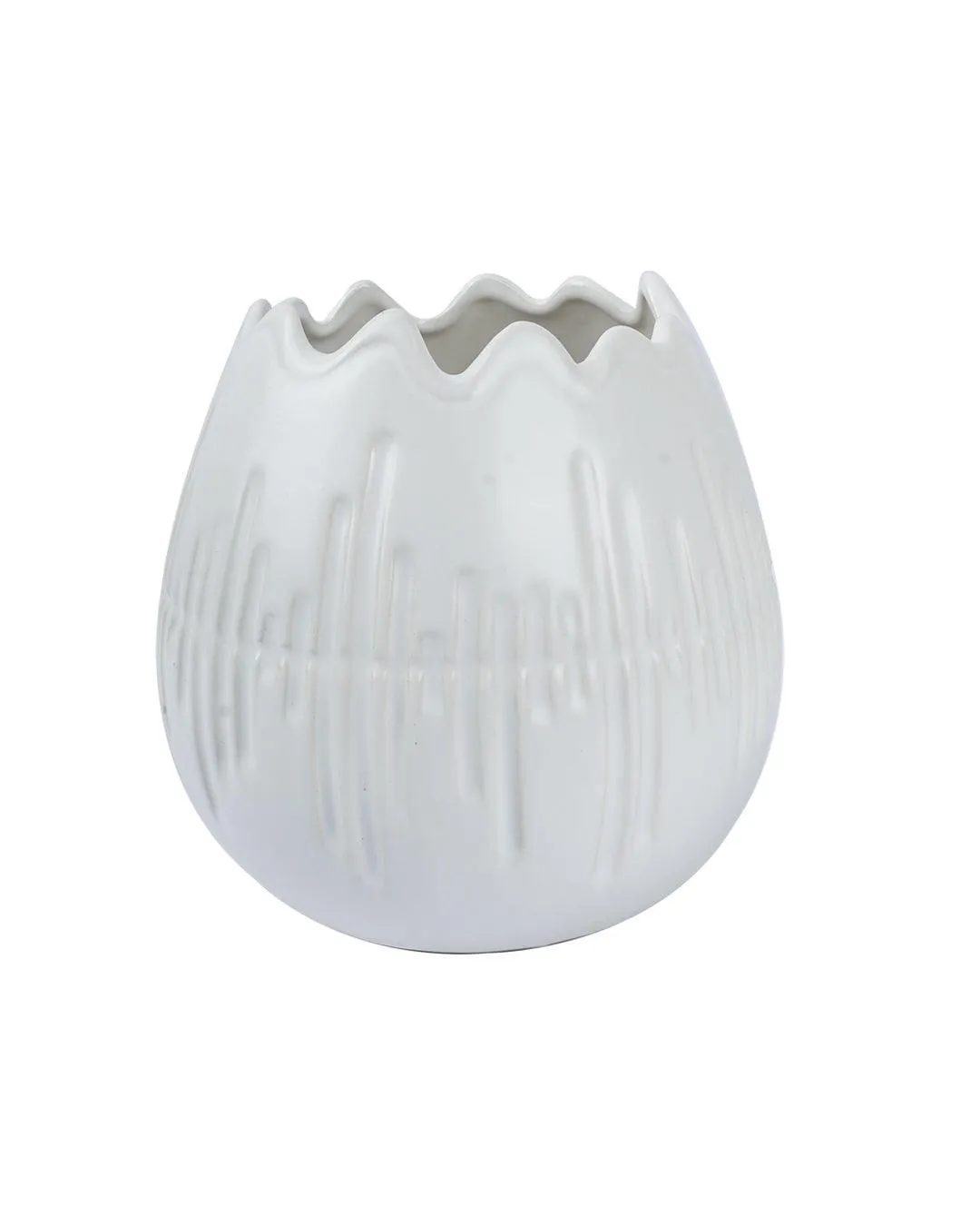 Vase, Engraved, White, Ceramic