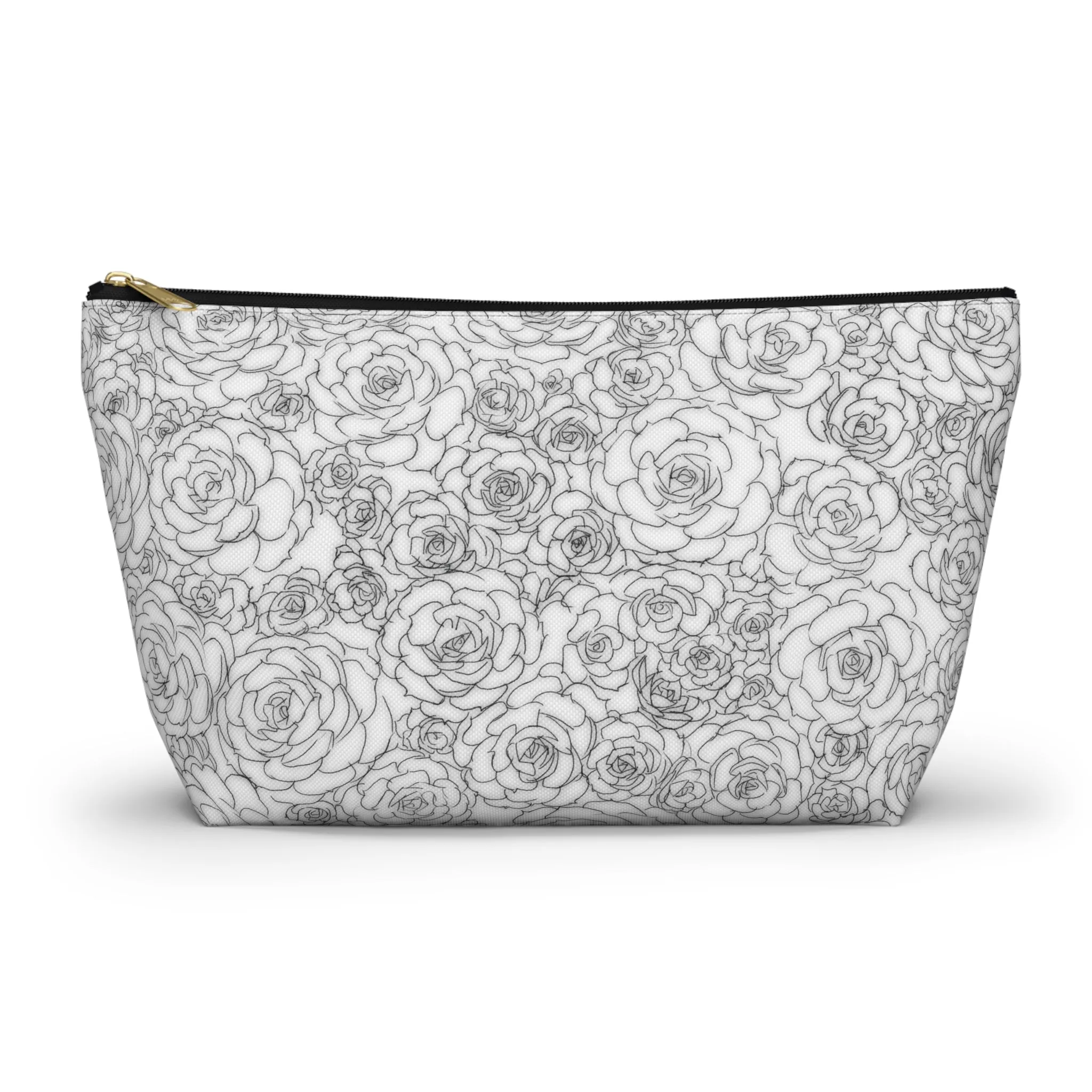 White Succulent Accessory Pouch w T-bottom