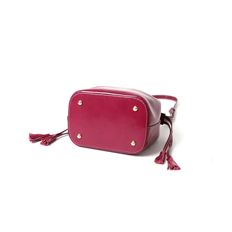 Womens Chic Bucket Bag Leather Crossbody Bags Shoulder Bag for Women