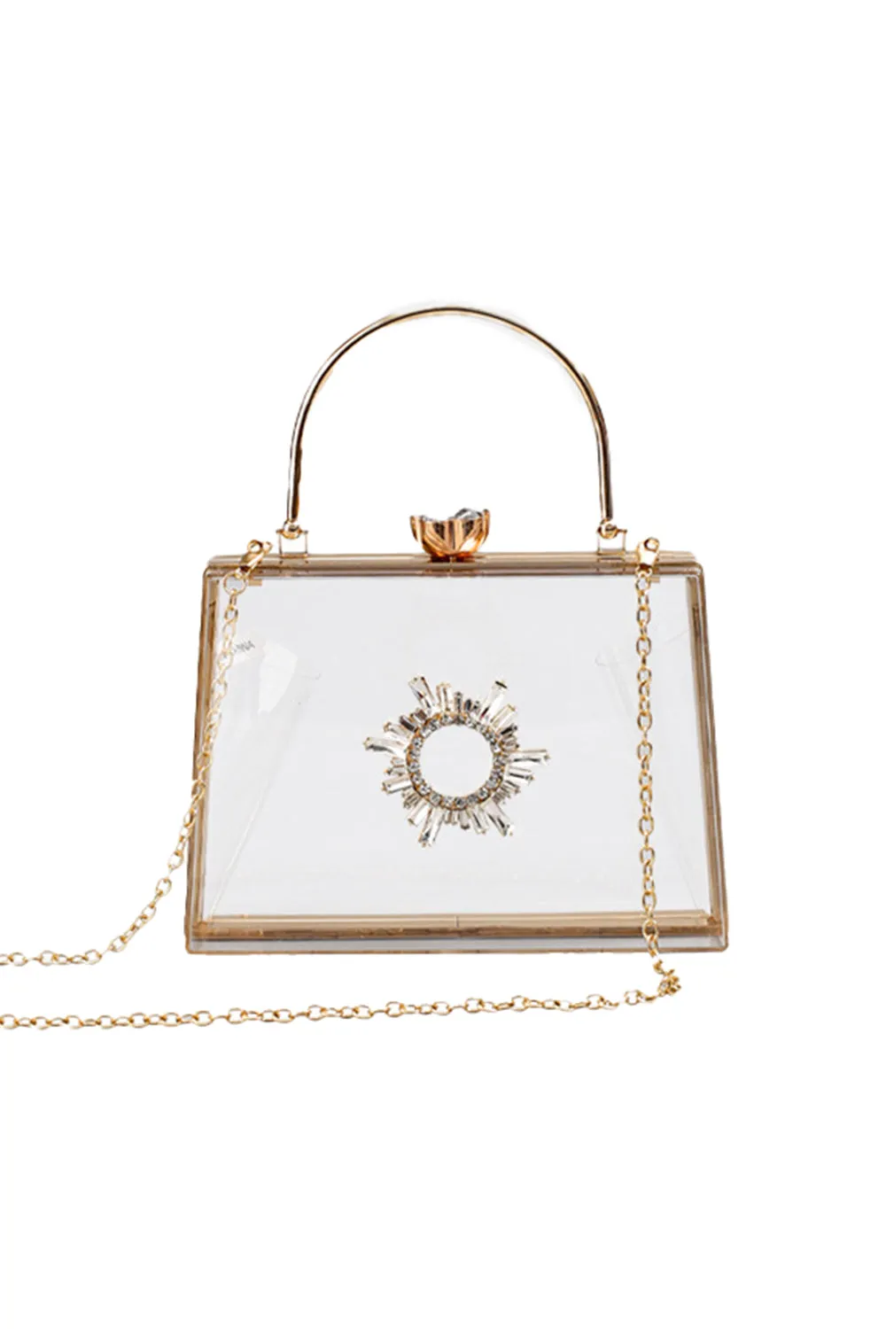 Women¡¯s Clear PVC Rhinestones Crossbody Evening Clutch Bags