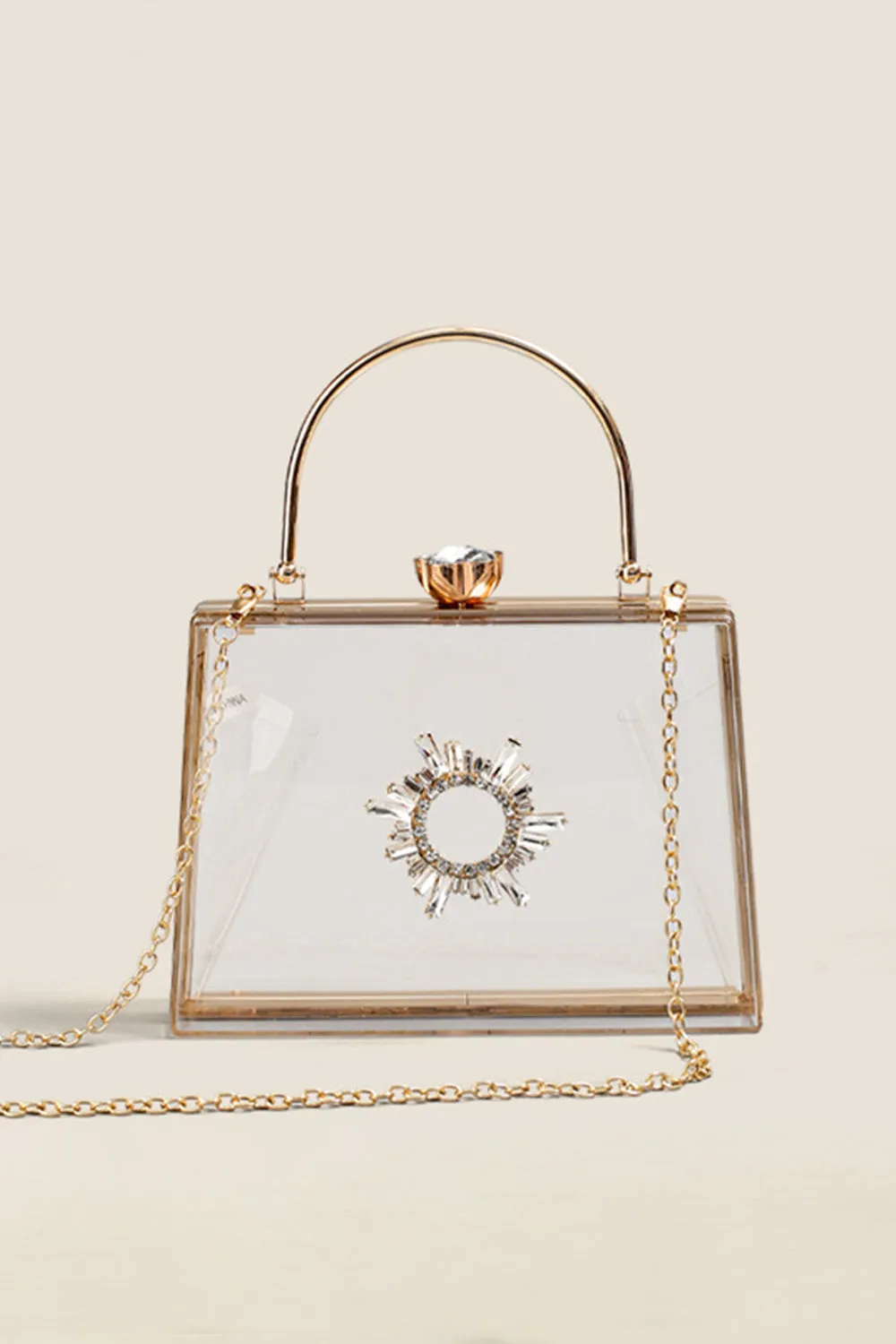 Women¡¯s Clear PVC Rhinestones Crossbody Evening Clutch Bags