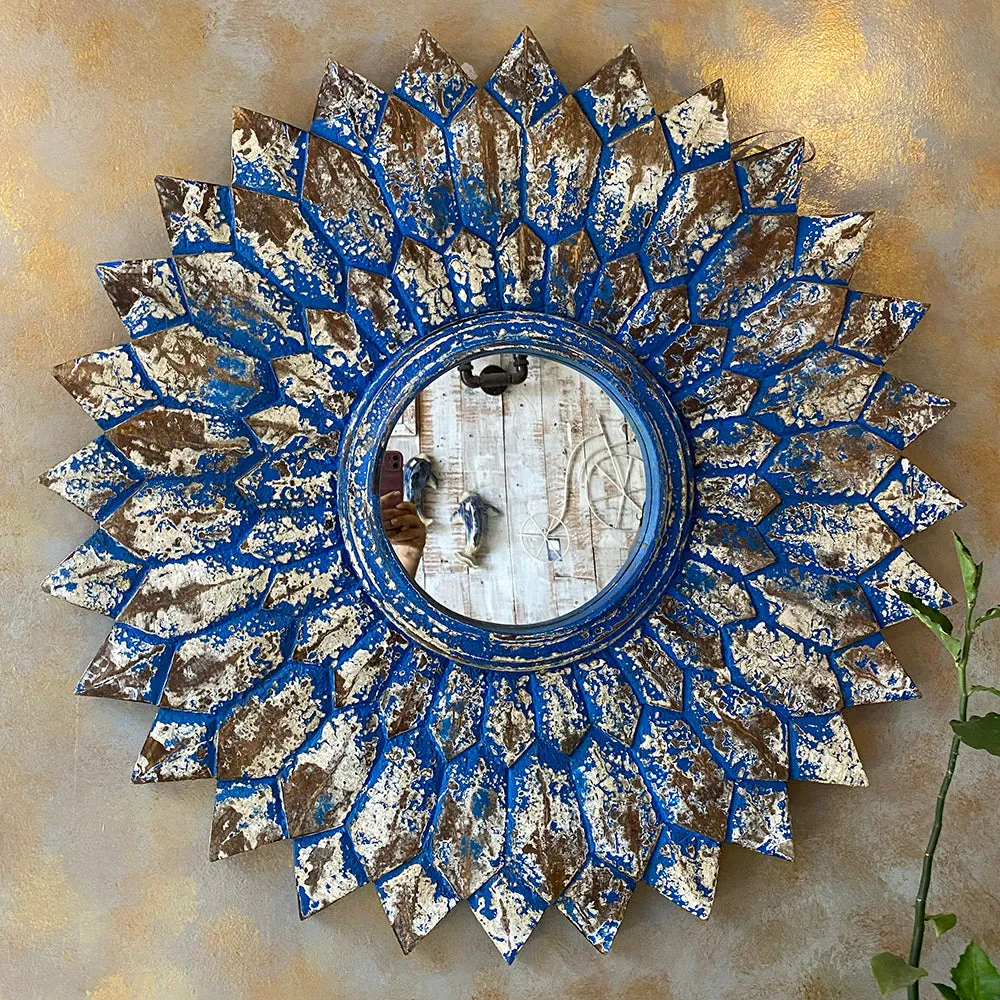 Wooden Sun Mirror