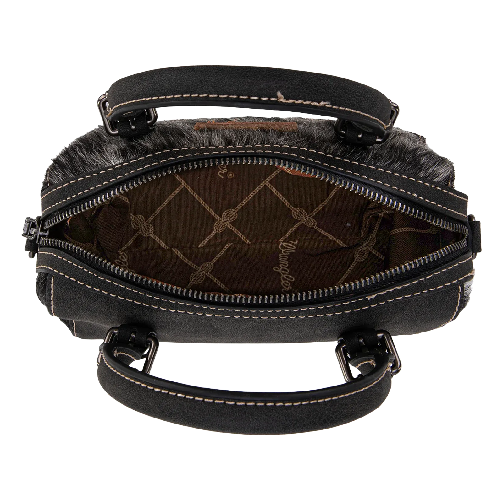 Wrangler Ladies Genuine Hair-On Black Cowhide Barrel Bag WG169-2025BK