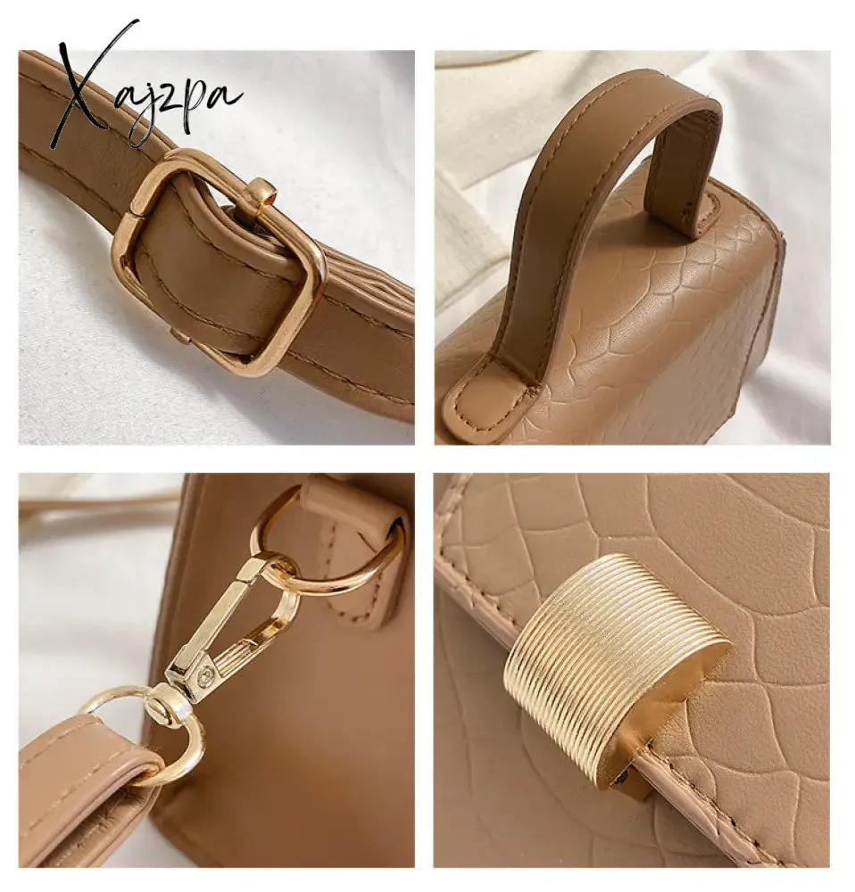 Xajzpa - Stylish Crocodile Embossed Top Handle Satchel Bag Crossbody Bag