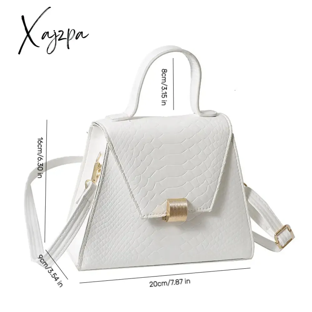 Xajzpa - Stylish Crocodile Embossed Top Handle Satchel Bag Crossbody Bag