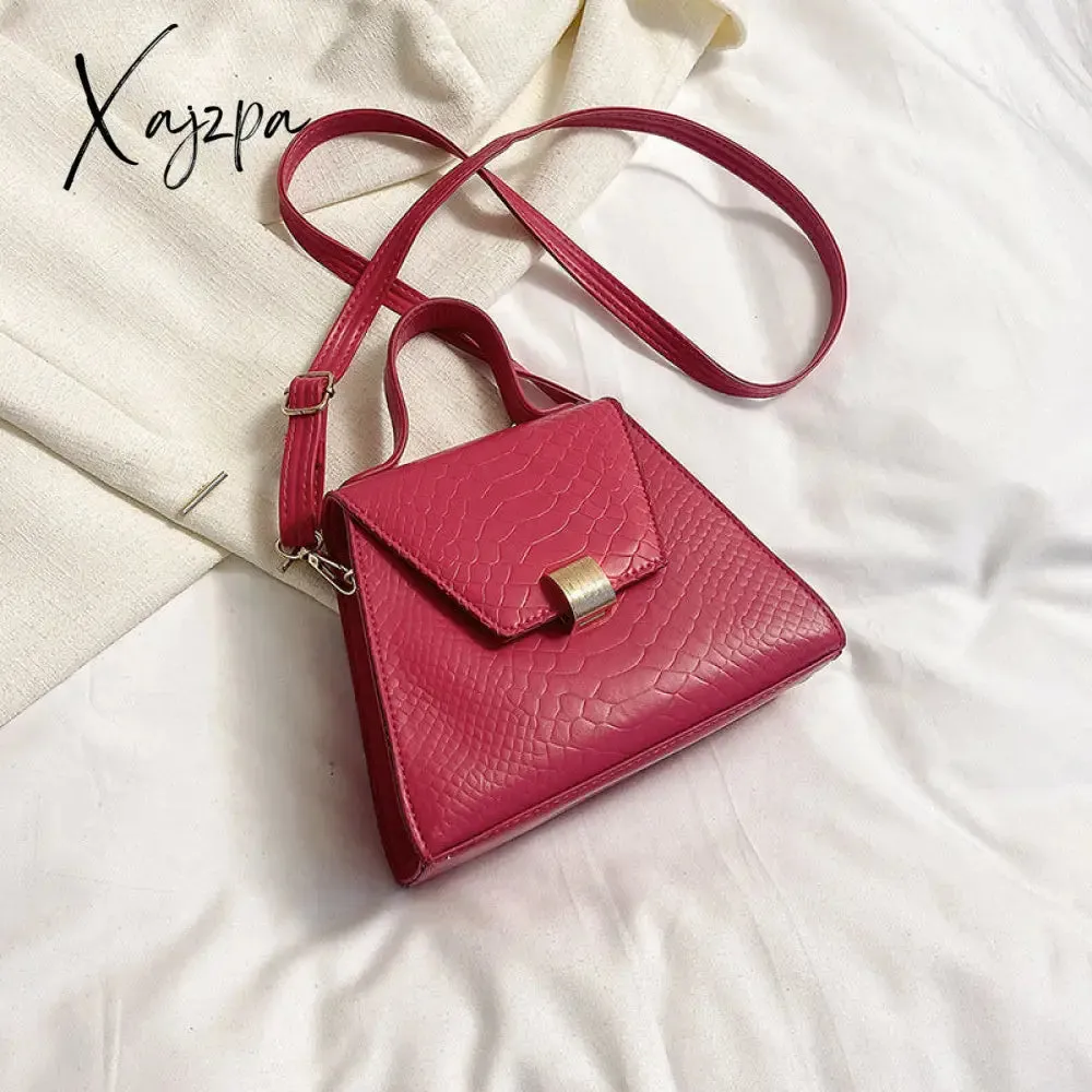 Xajzpa - Stylish Crocodile Embossed Top Handle Satchel Bag Crossbody Bag
