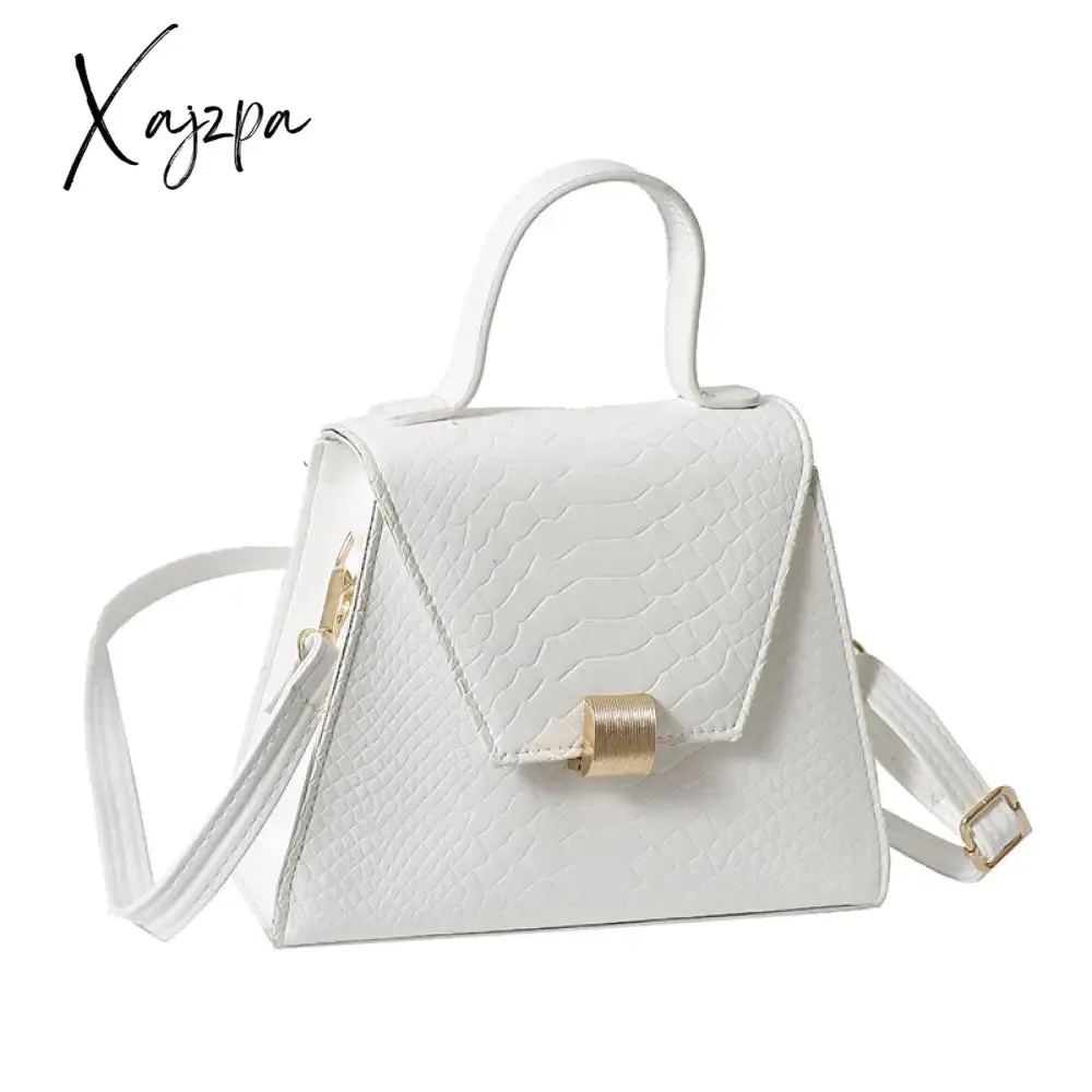 Xajzpa - Stylish Crocodile Embossed Top Handle Satchel Bag Crossbody Bag