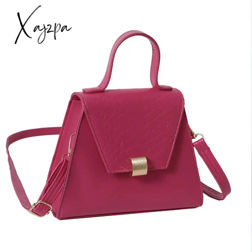 Xajzpa - Stylish Crocodile Embossed Top Handle Satchel Bag Crossbody Bag