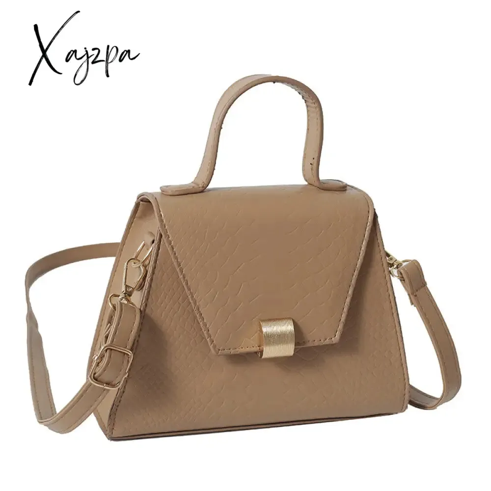 Xajzpa - Stylish Crocodile Embossed Top Handle Satchel Bag Crossbody Bag