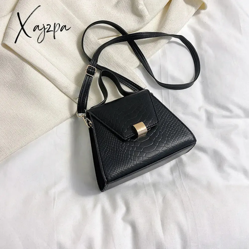 Xajzpa - Stylish Crocodile Embossed Top Handle Satchel Bag Crossbody Bag